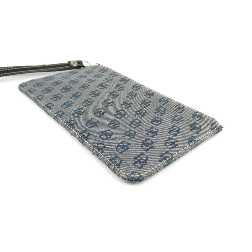 Dooney & Bourke Monogram Navy Black Canvas Wristlet/Clutch - Picture 5 of 16